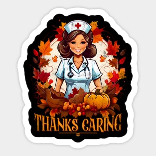 Thanksgiving - Thanks caring - Nurse Sticker